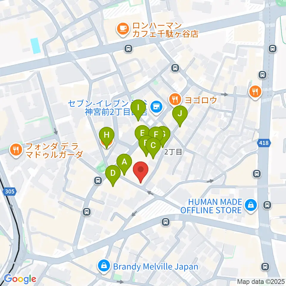 PLAZA studio周辺のカフェ一覧地図