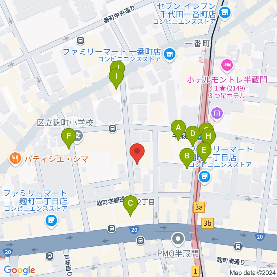 ビークルースタジオ周辺のカフェ一覧地図