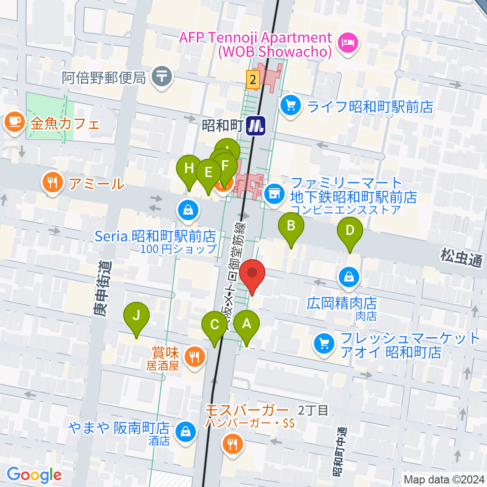 ブルームズ周辺のカフェ一覧地図