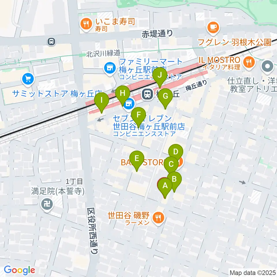 hmc studio周辺のカフェ一覧地図