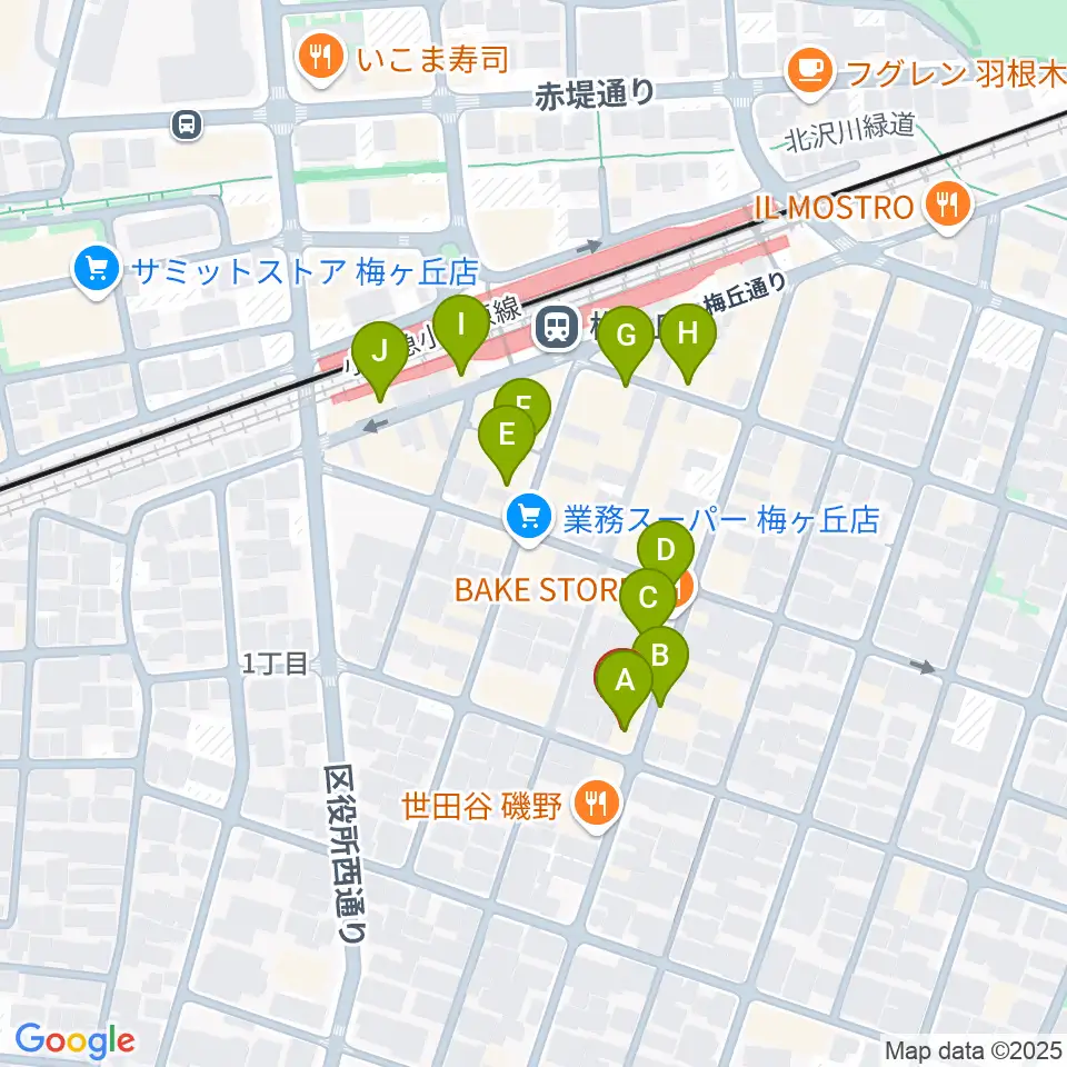 hmc studio周辺のカフェ一覧地図