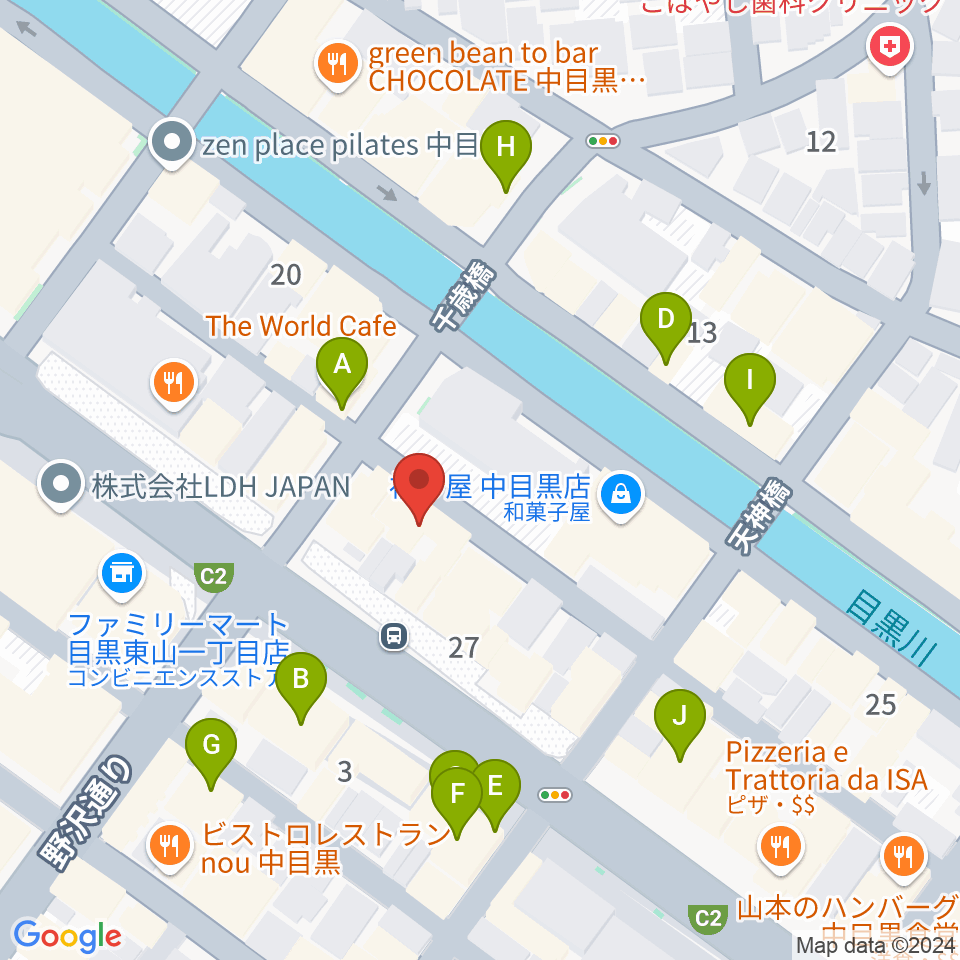 青葉台スタジオ周辺のカフェ一覧地図