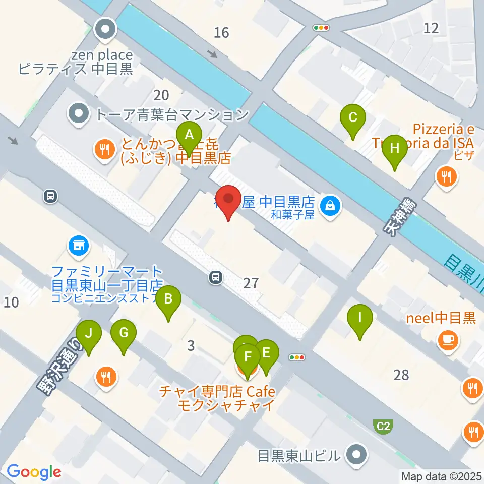 青葉台スタジオ周辺のカフェ一覧地図