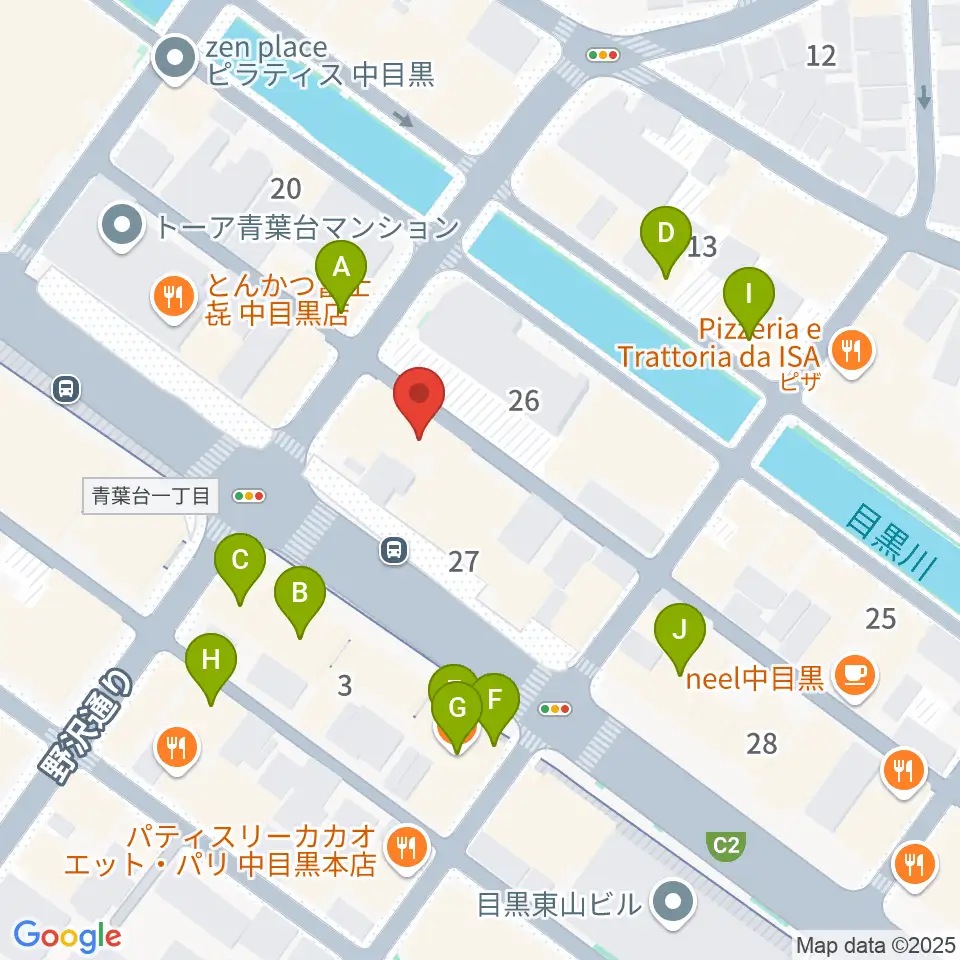 青葉台スタジオ周辺のカフェ一覧地図
