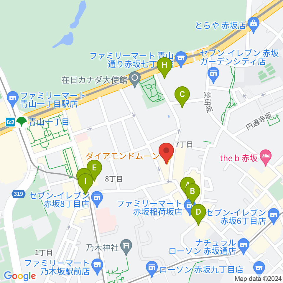 ODEN STUDIO周辺のカフェ一覧地図