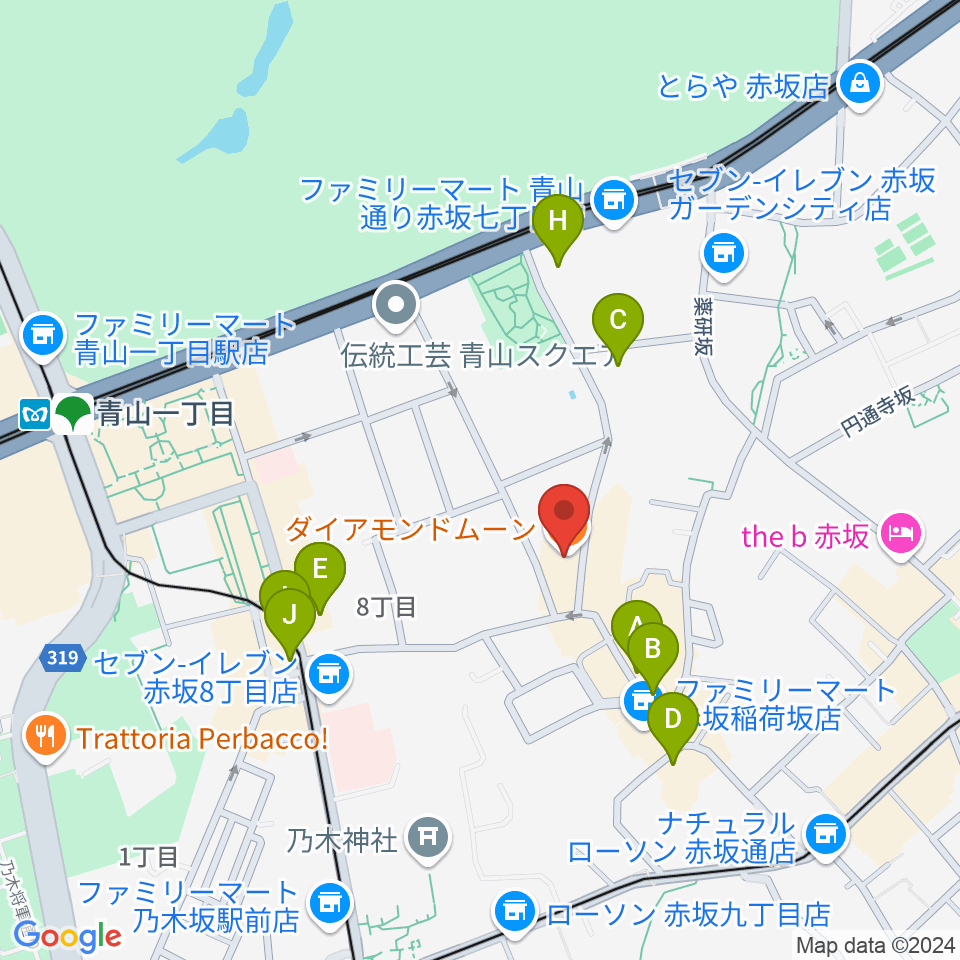 ODEN STUDIO周辺のカフェ一覧地図