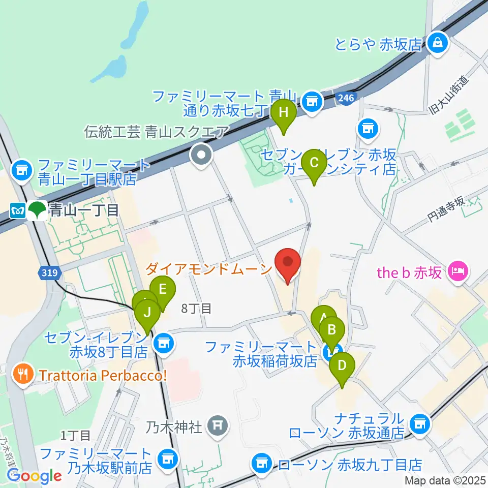 ODEN STUDIO周辺のカフェ一覧地図