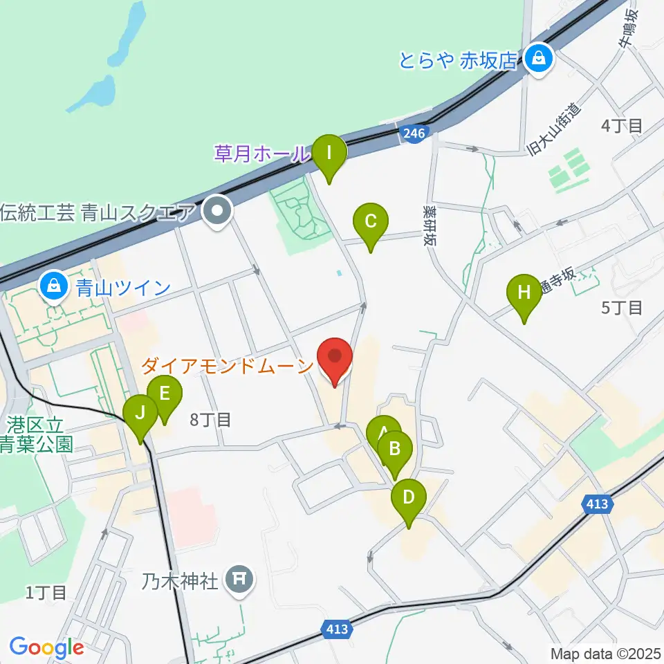 ODEN STUDIO周辺のカフェ一覧地図
