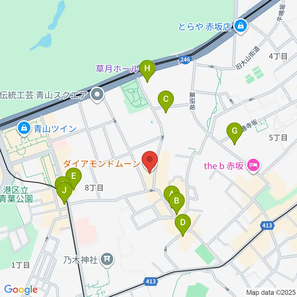 ODEN STUDIO周辺のカフェ一覧地図