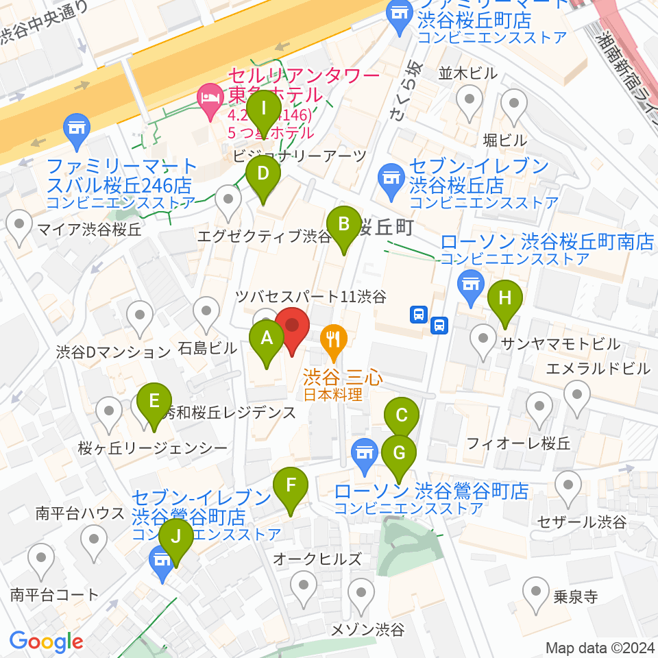 アダマンツミュージック周辺のカフェ一覧地図