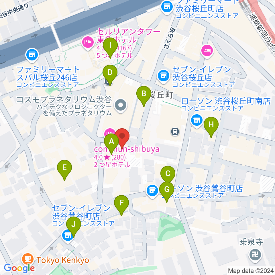 アダマンツミュージック周辺のカフェ一覧地図