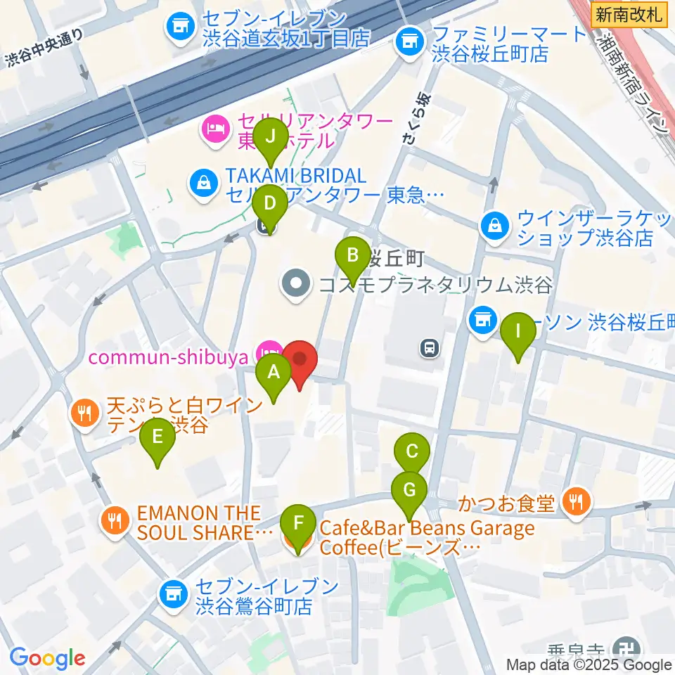 アダマンツミュージック周辺のカフェ一覧地図
