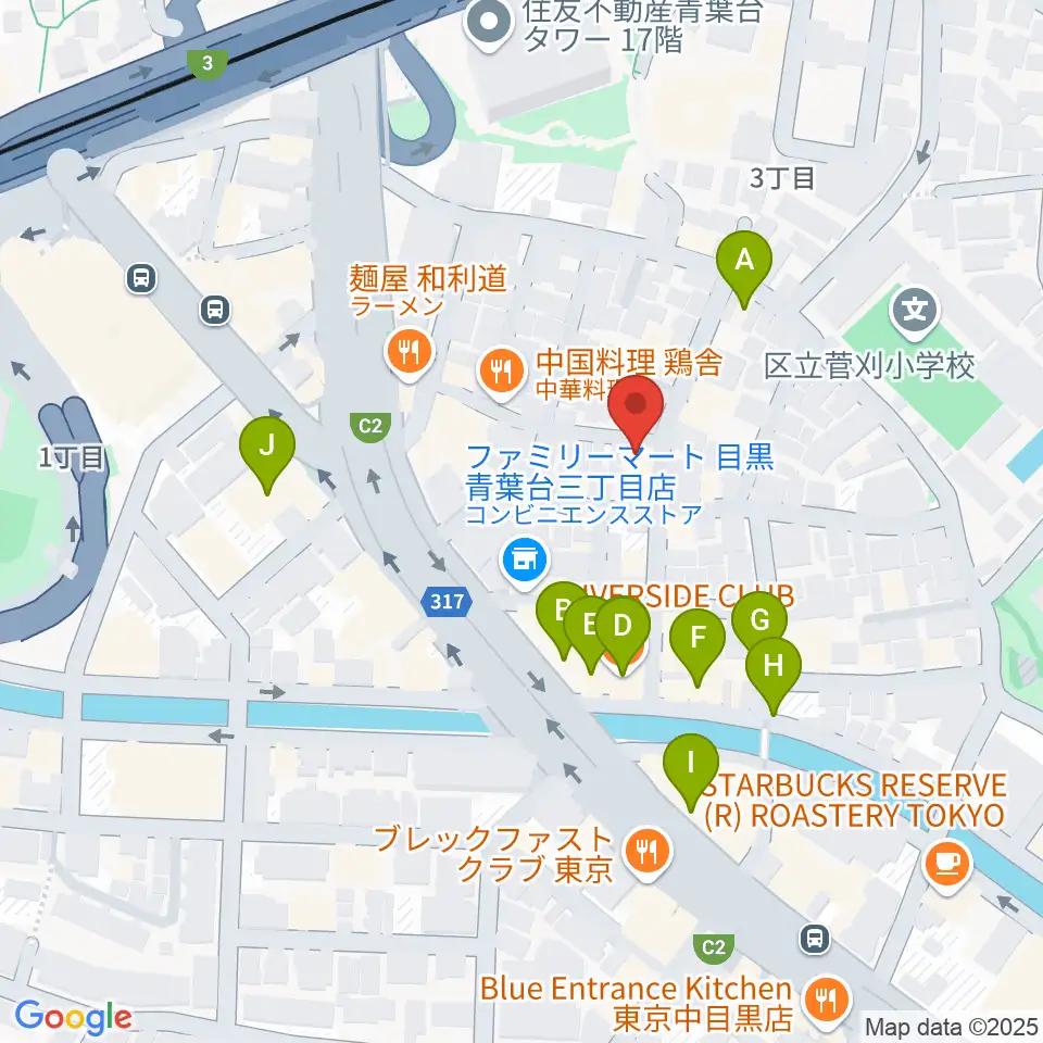 マルニスタジオ周辺のカフェ一覧地図