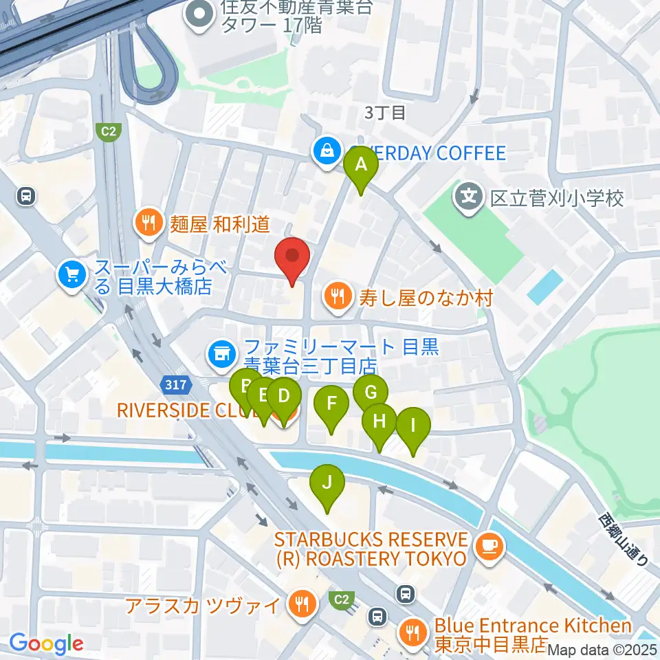 マルニスタジオ周辺のカフェ一覧地図