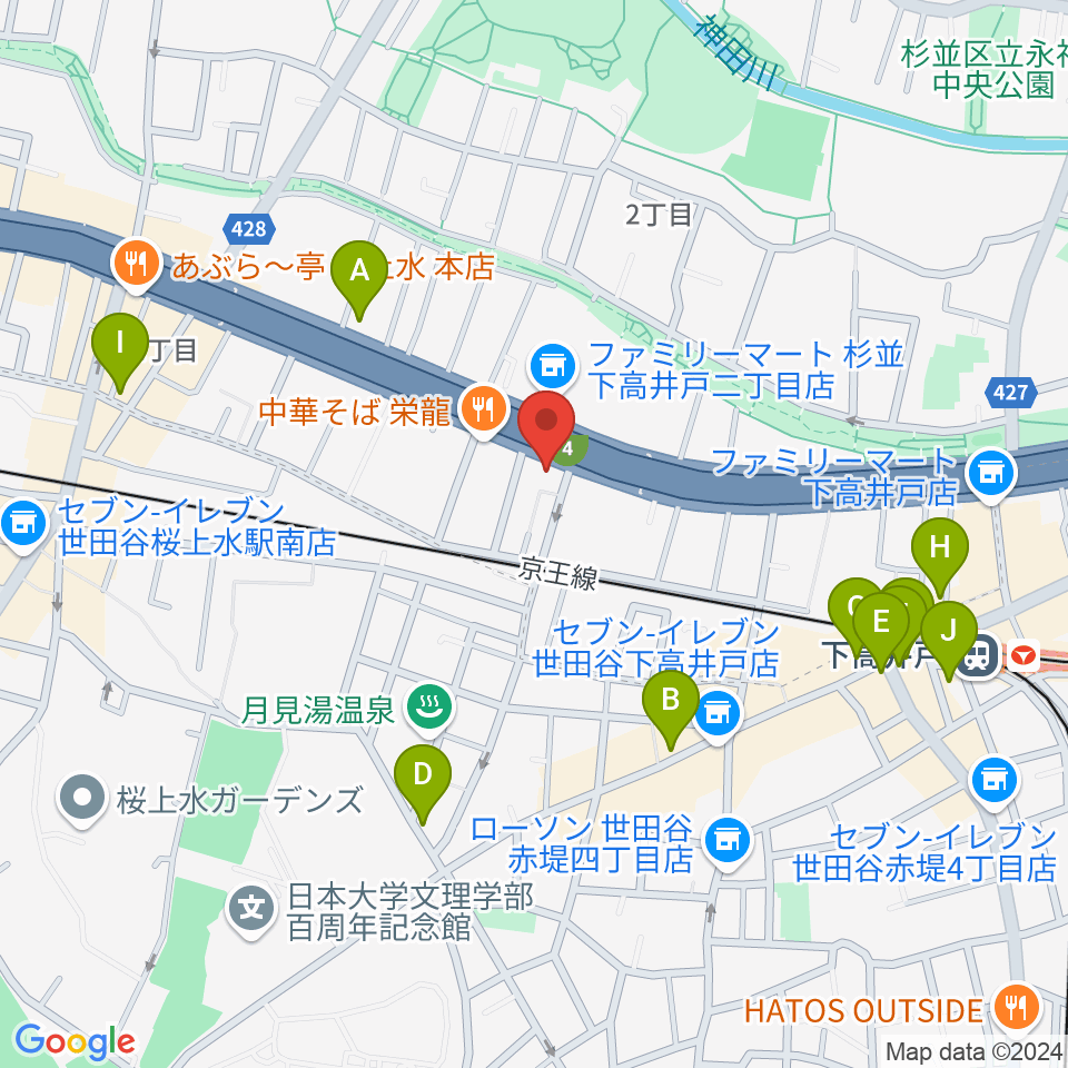 G-ROKSスタジオ周辺のカフェ一覧地図