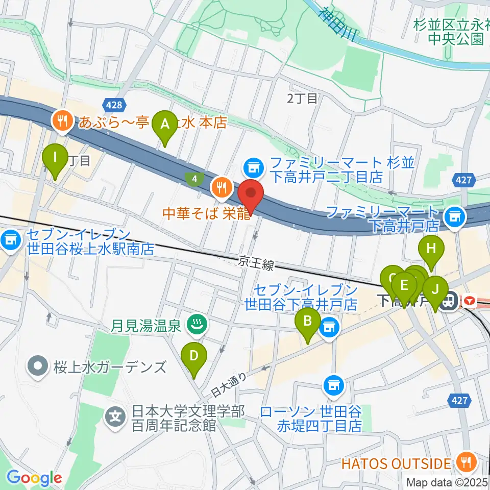 G-ROKSスタジオ周辺のカフェ一覧地図