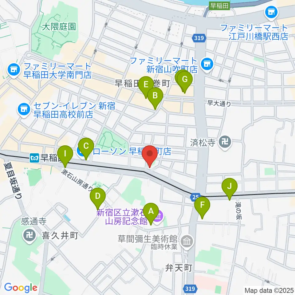 ヨシオ弦楽器周辺のカフェ一覧地図
