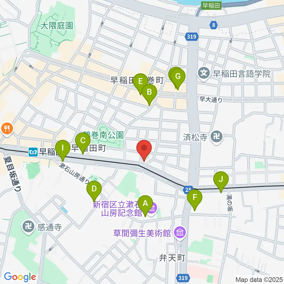 ヨシオ弦楽器周辺のカフェ一覧地図