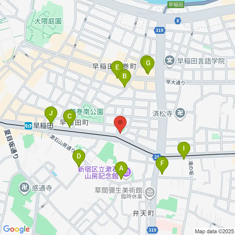 ヨシオ弦楽器周辺のカフェ一覧地図