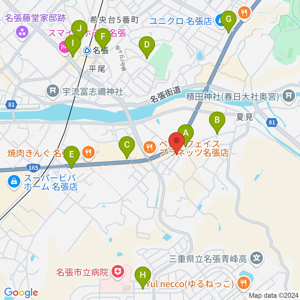 ピアノの山口周辺のカフェ一覧地図