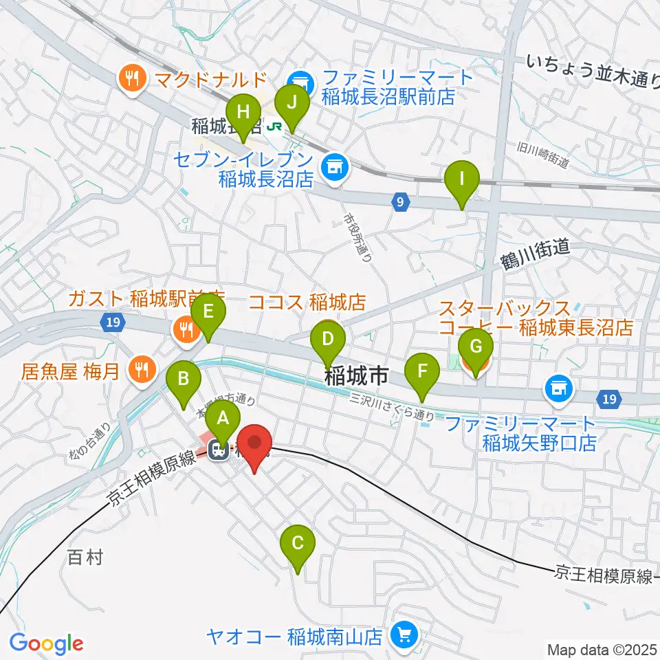 タカハシミュージックプラザ周辺のカフェ一覧地図