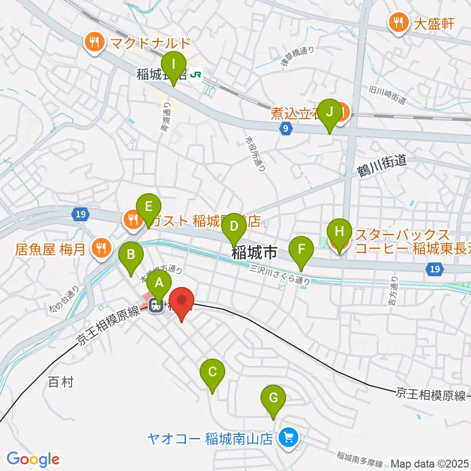 タカハシミュージックプラザ周辺のカフェ一覧地図