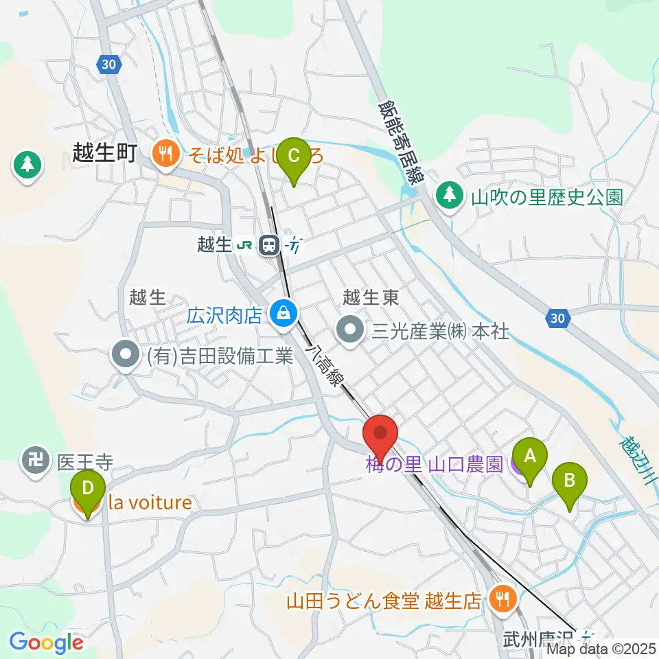 昭和楽器周辺のカフェ一覧地図