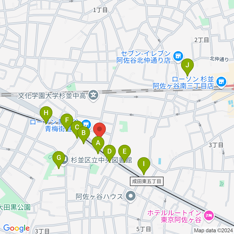 ボゴランマーケット周辺のカフェ一覧地図