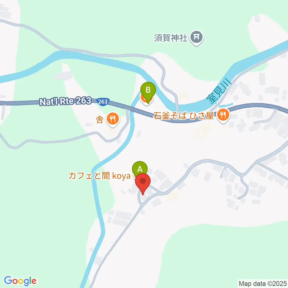 ピアノファクトリークジラ周辺のカフェ一覧地図