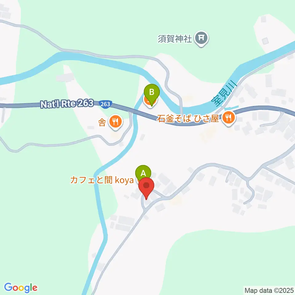 ピアノファクトリークジラ周辺のカフェ一覧地図