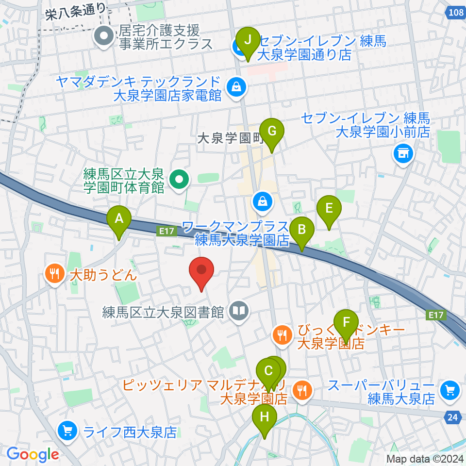 ミカドピアノサービス周辺のカフェ一覧地図