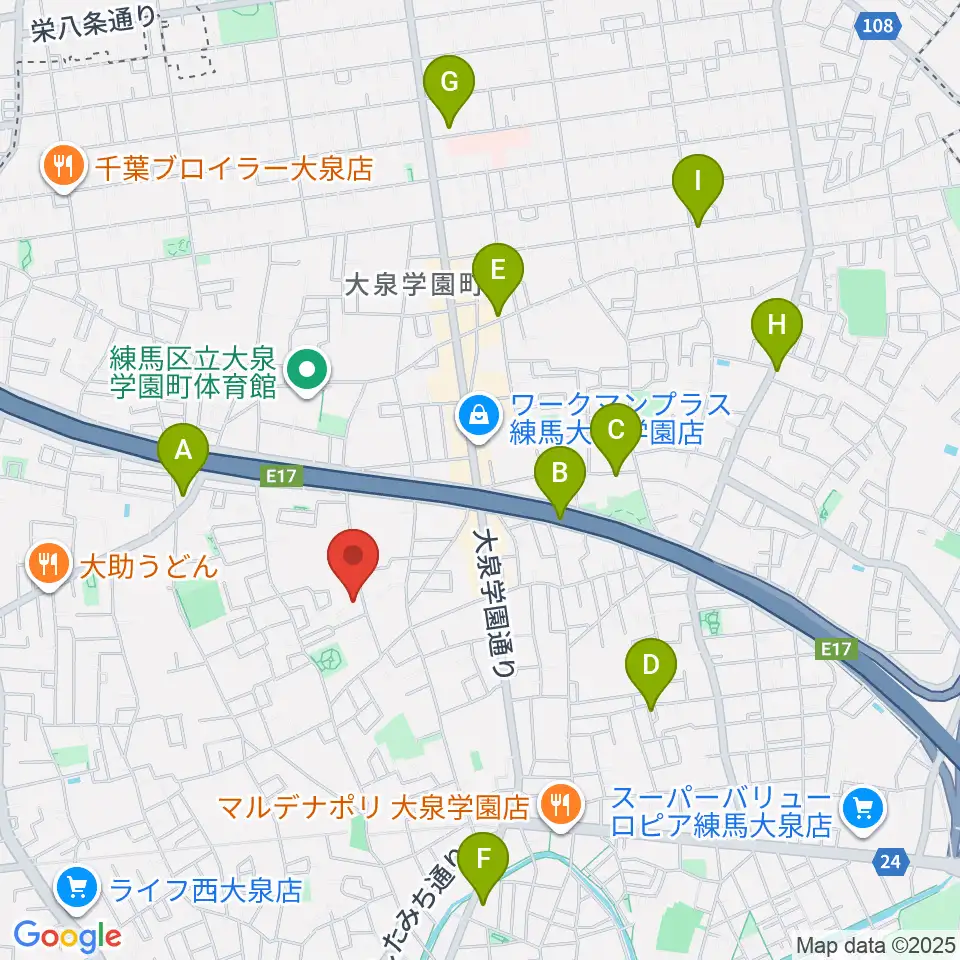 ミカドピアノサービス周辺のカフェ一覧地図