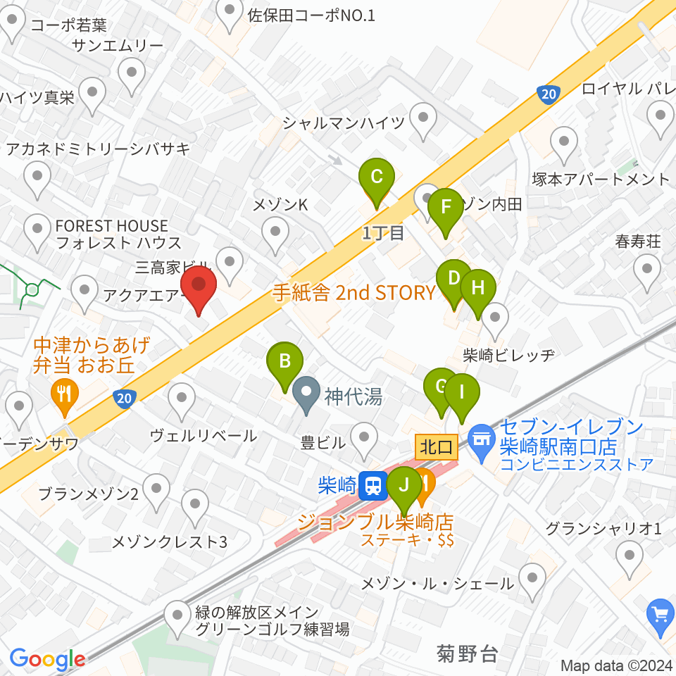 岡本ピアノサービス周辺のカフェ一覧地図
