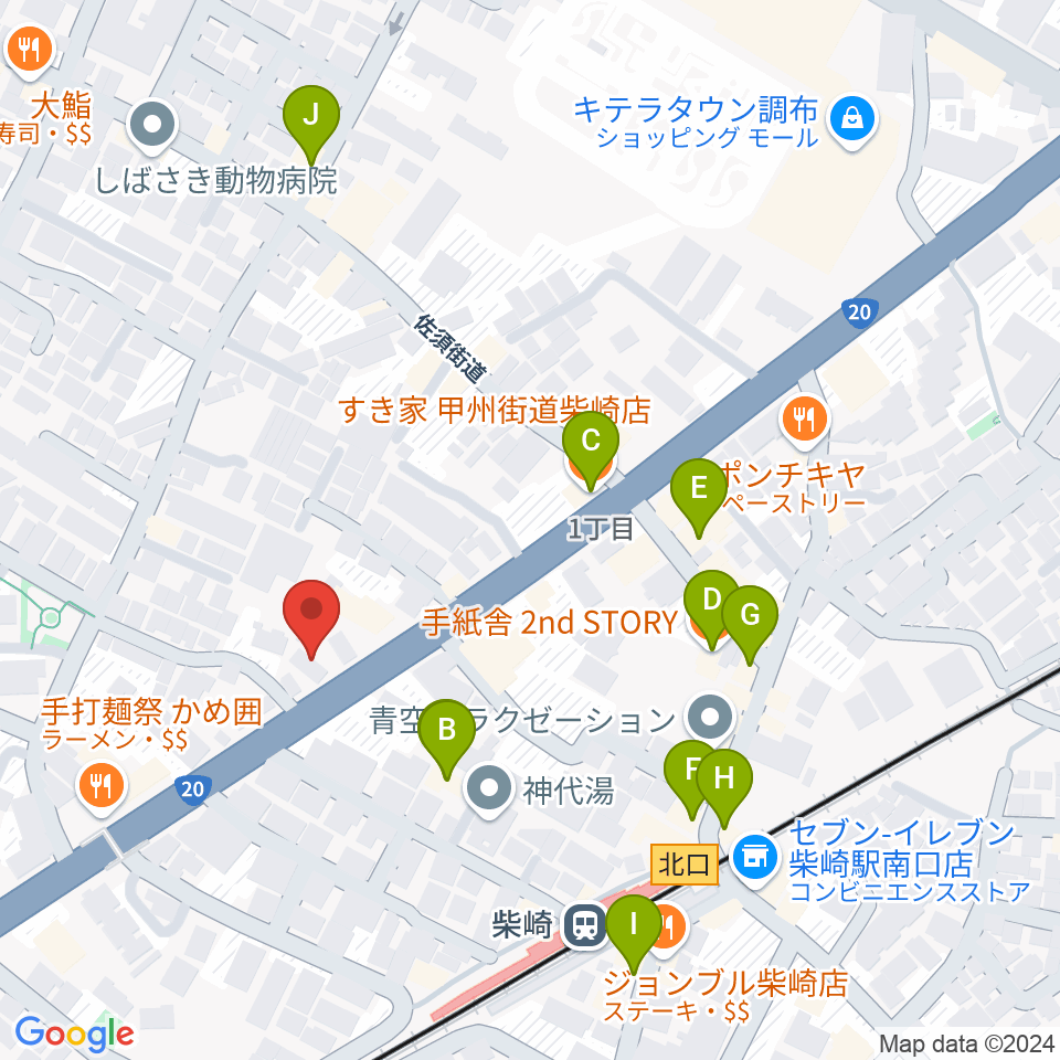 岡本ピアノサービス周辺のカフェ一覧地図