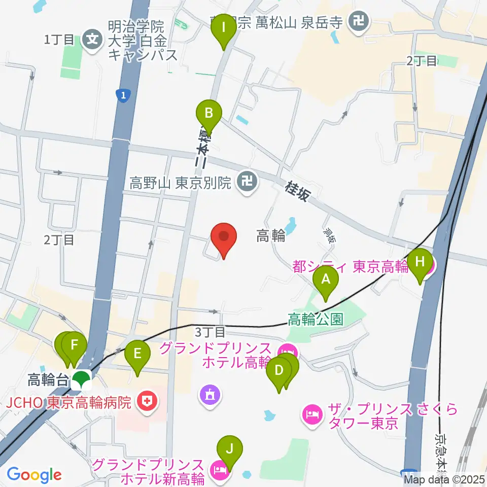 ピアノ防音ナイトーン周辺のカフェ一覧地図