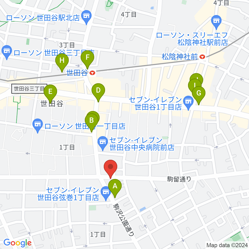 渡辺ピアノ調律事務所周辺のカフェ一覧地図