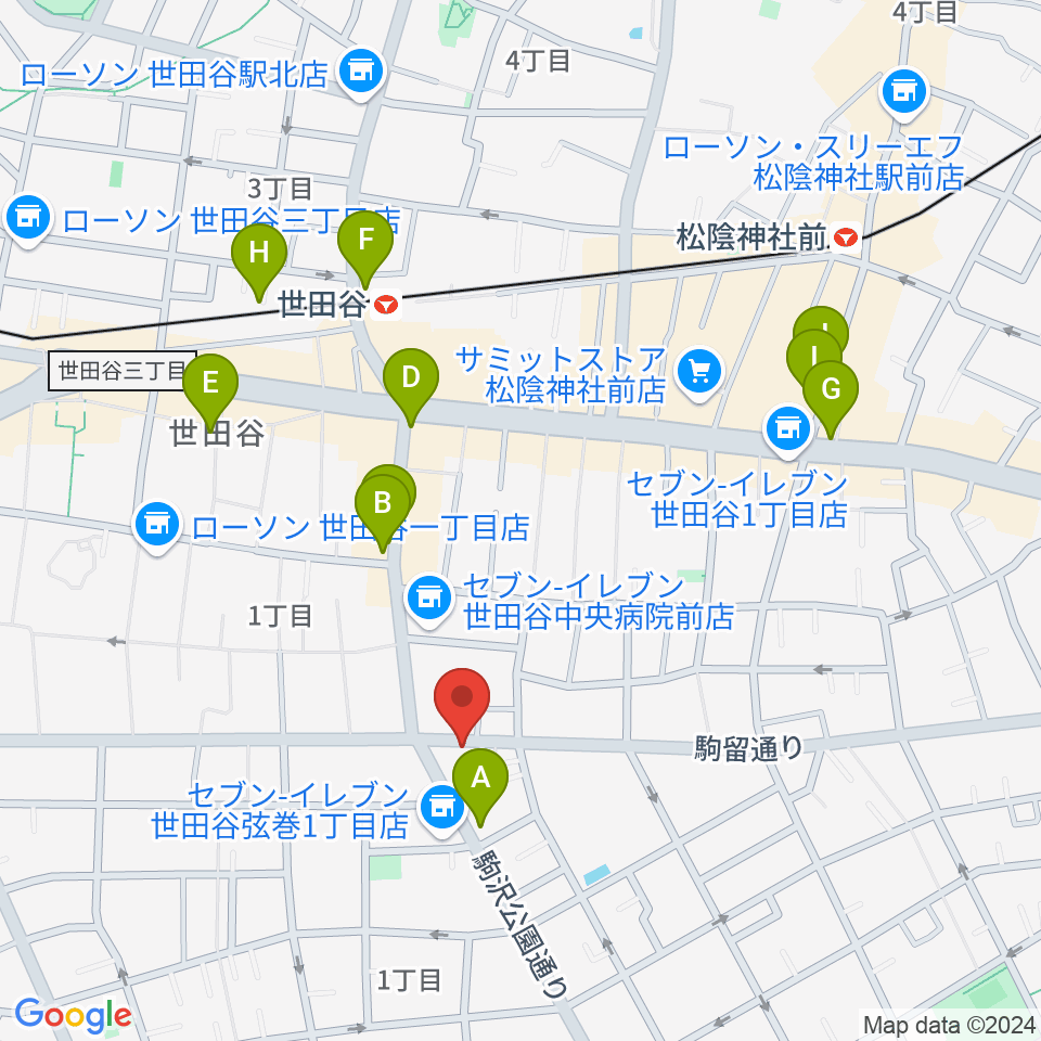 渡辺ピアノ調律事務所周辺のカフェ一覧地図