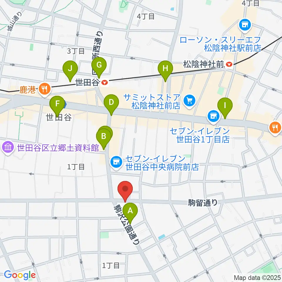 渡辺ピアノ調律事務所周辺のカフェ一覧地図