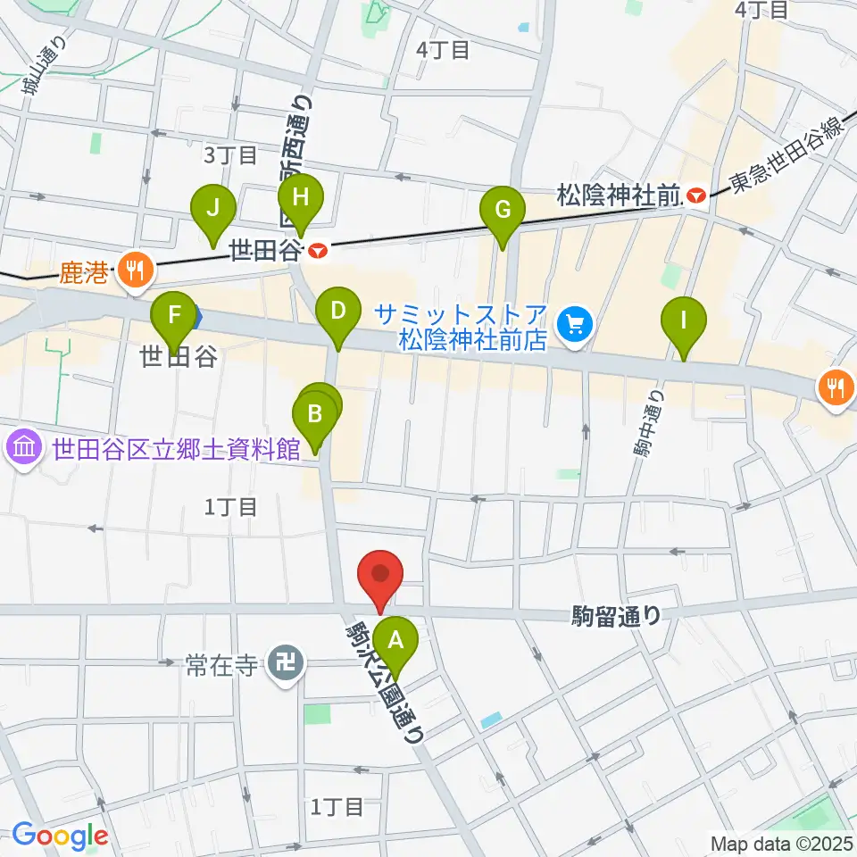 渡辺ピアノ調律事務所周辺のカフェ一覧地図