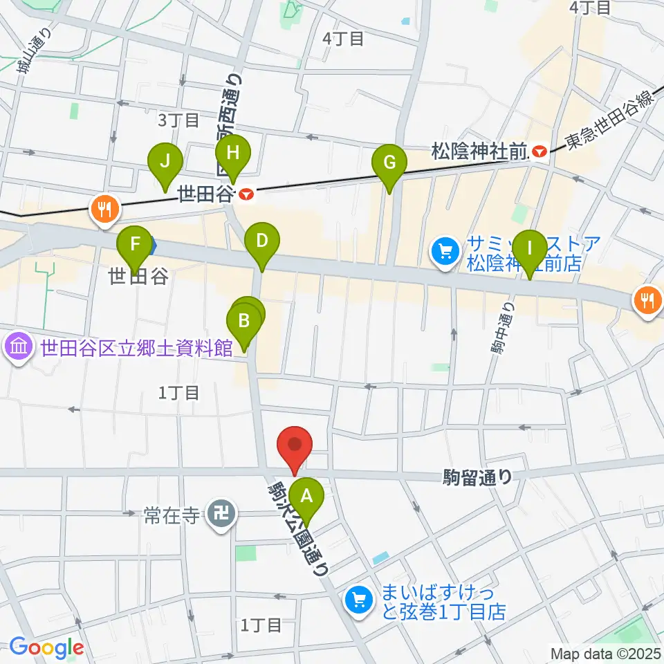 渡辺ピアノ調律事務所周辺のカフェ一覧地図