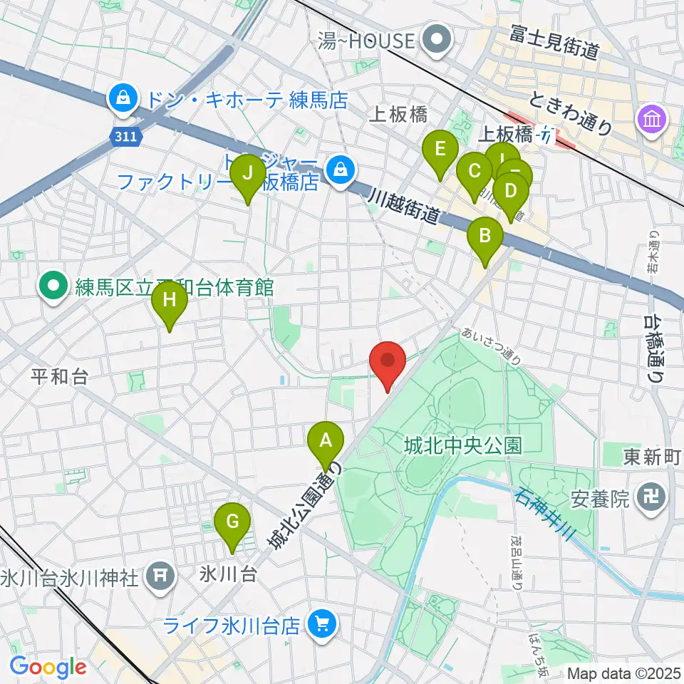 タキガミピアノ有限会社周辺のカフェ一覧地図