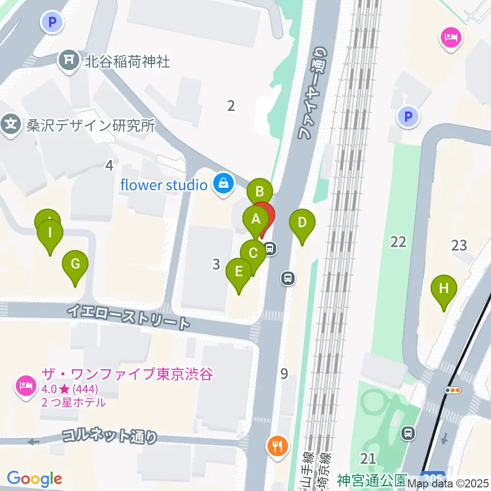Nancy渋谷周辺のカフェ一覧地図