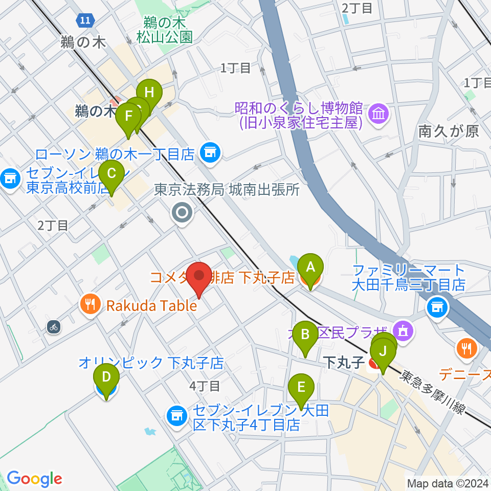 協葉ピアノ周辺のカフェ一覧地図