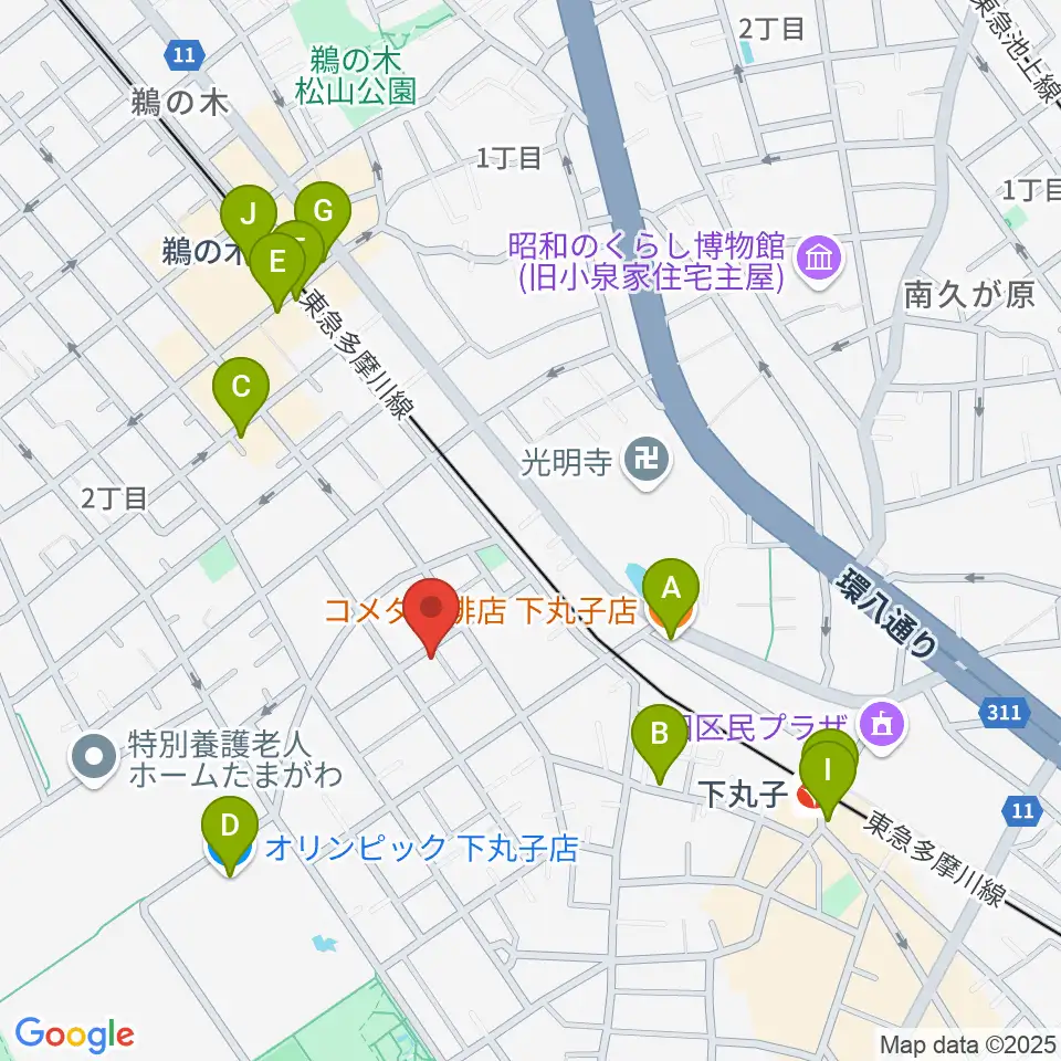 協葉ピアノ周辺のカフェ一覧地図