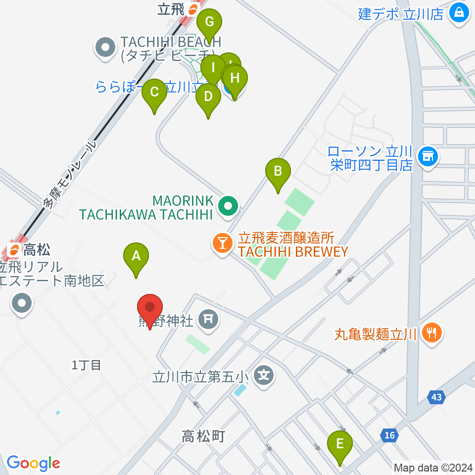 共立ラインサービス周辺のカフェ一覧地図