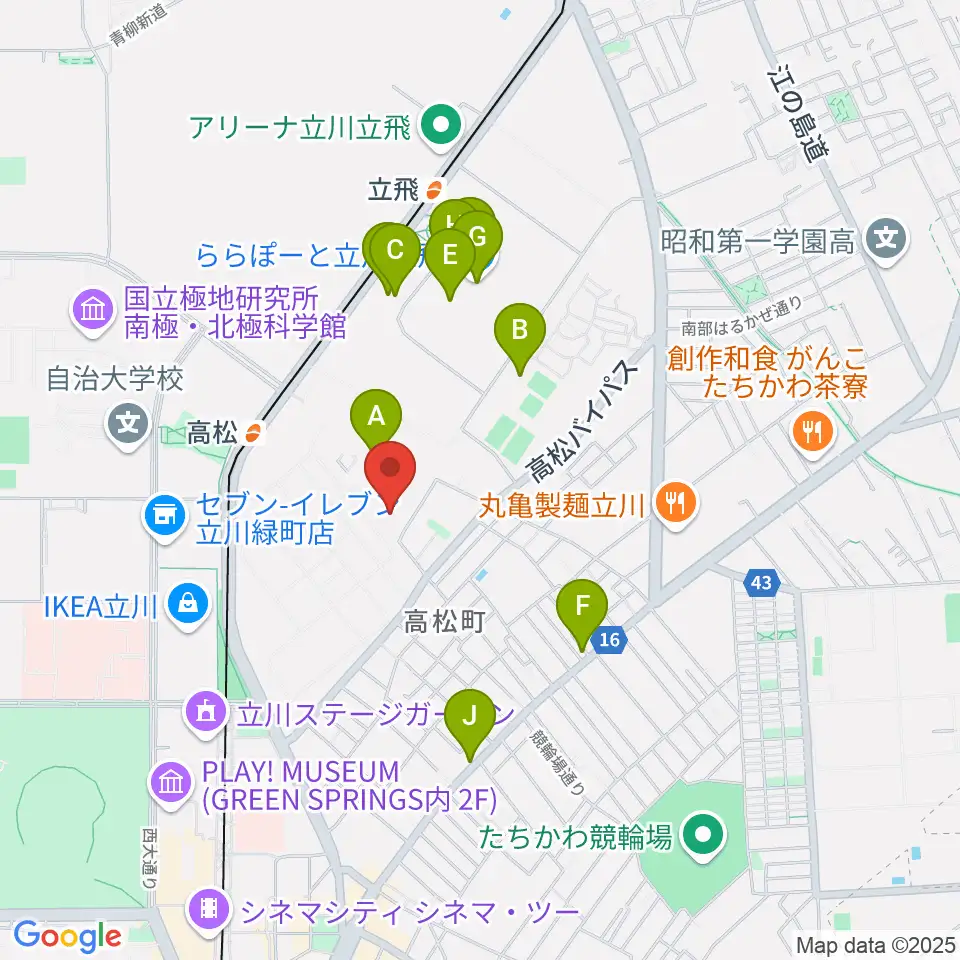 共立ラインサービス周辺のカフェ一覧地図