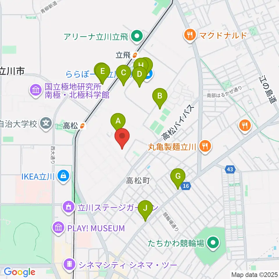 共立ラインサービス周辺のカフェ一覧地図
