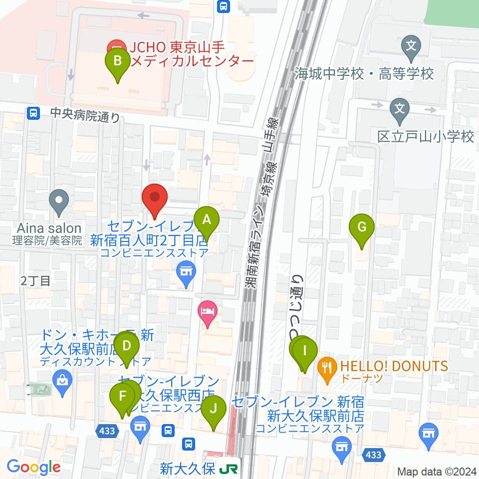 管楽器専門店ダク周辺のカフェ一覧地図