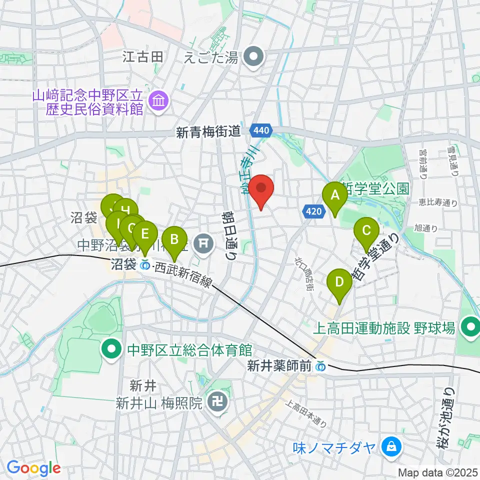 広田ピアノサービス周辺のカフェ一覧地図