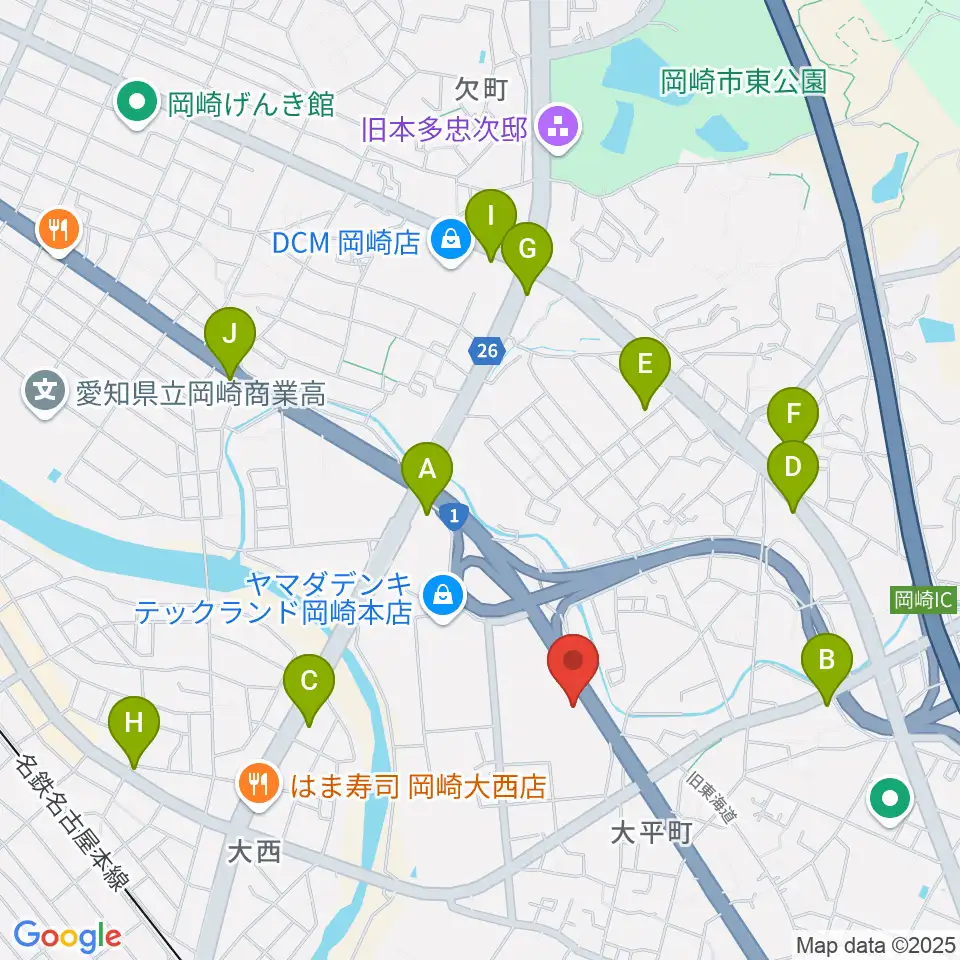グランドギャラリー本社周辺のカフェ一覧地図